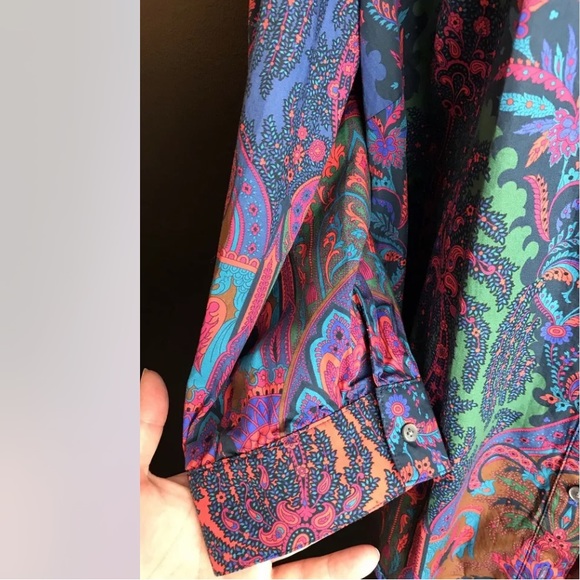 New J.CREW Ratti Print Puff Sleeve Button Down Top Italian Fabric Plus Sized - Picture 6 of 14